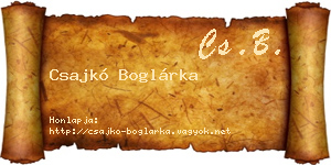 Csajkó Boglárka névjegykártya